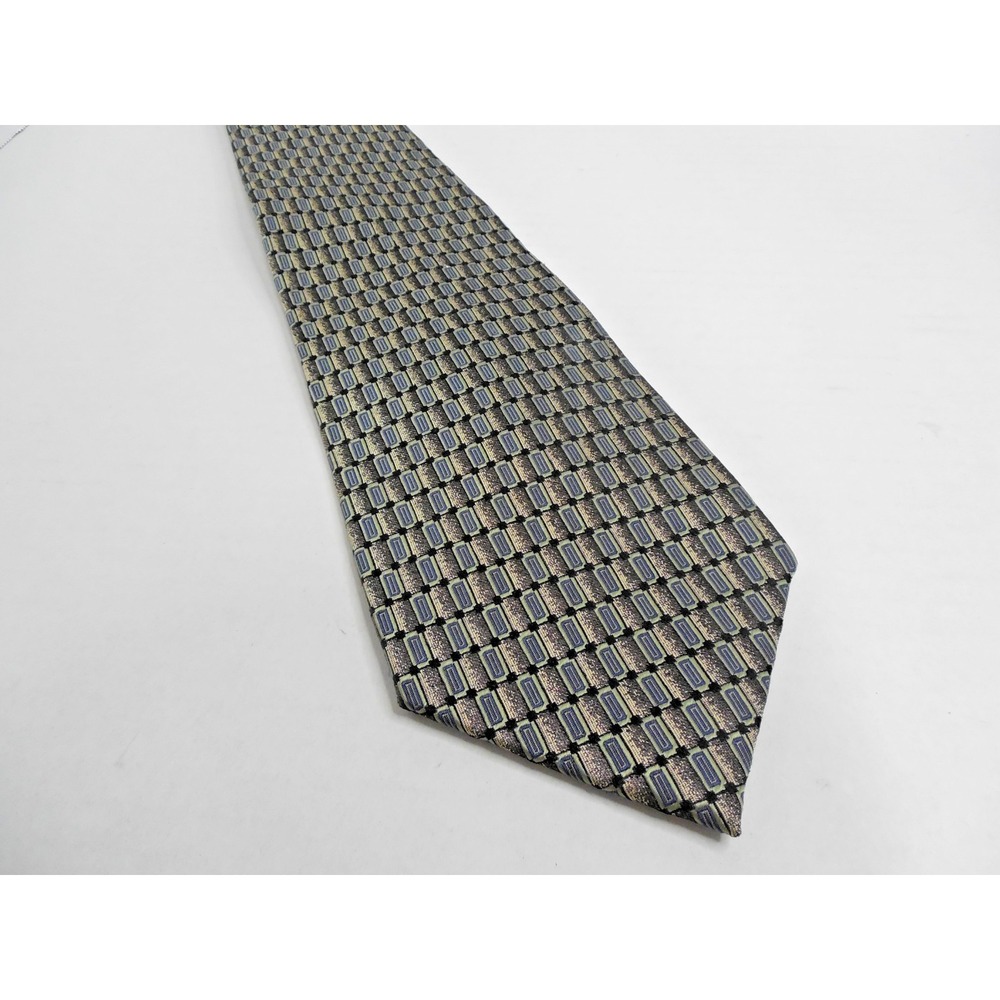 Geoffrey Beene Men's Tie 58" Long / 4" wide Handmade 100% Silk Blue/Gray
